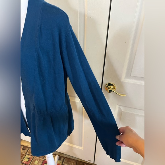 NEW Laura Scott Dark Teal Open Front Cardigan - Picture 3 of 7